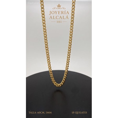 Cadena barbada de oro 18k 70 cm